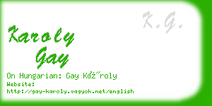 karoly gay business card